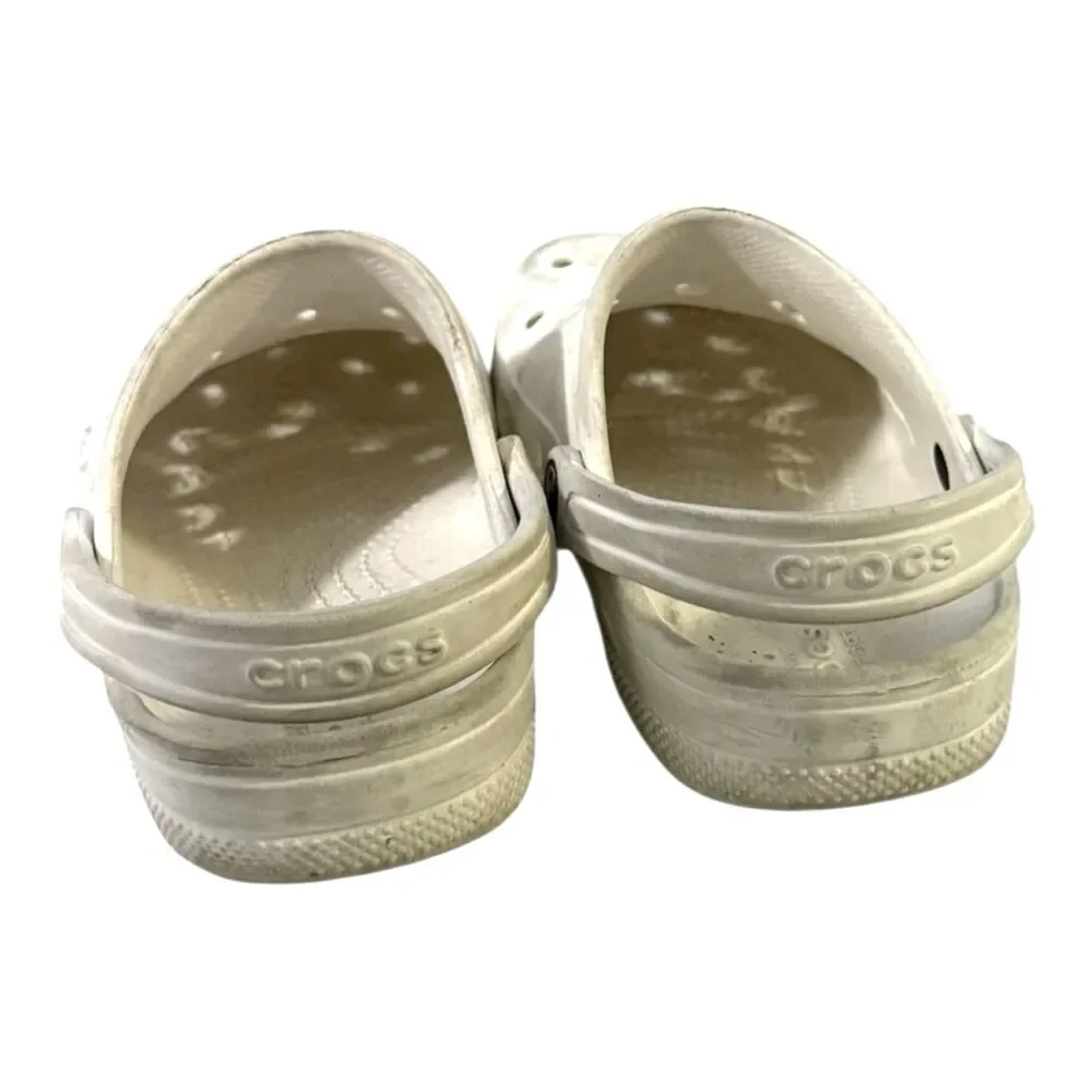 CROCS Baya Clog Slide KIDS White Sz J2 Sandals Water Shoes Waterproof Outdoors
